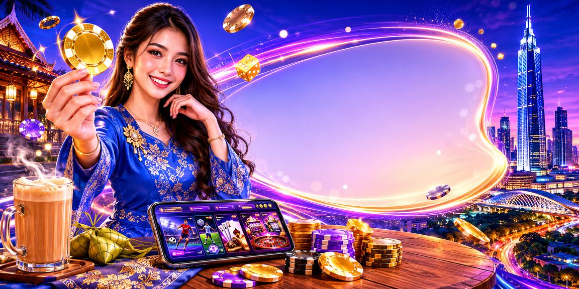Woman in baju kurung playing mobile casino in Kuala Lumpur using a strategy