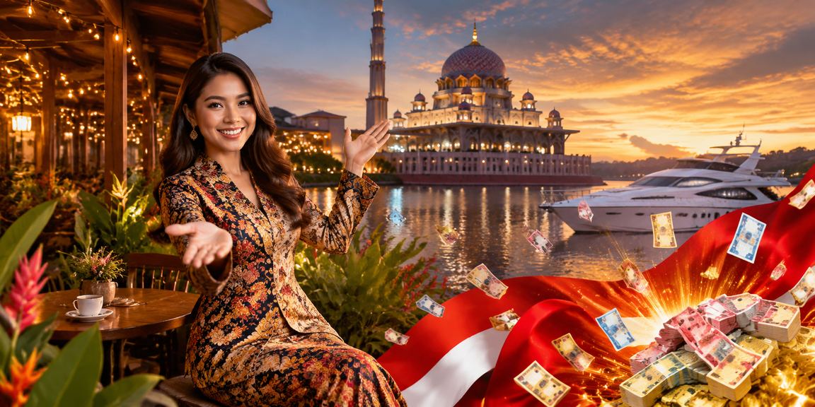 Pengguna Putrajaya bermotif batik menyemak bonus cashback odds melalui telefon pintar